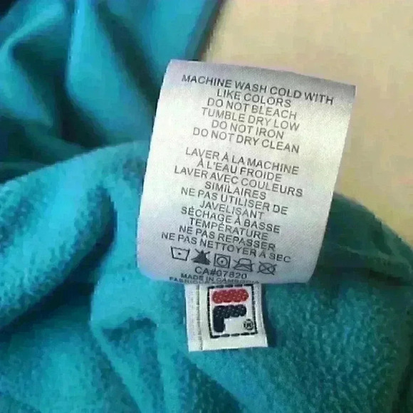 Fila Hoodie Fleece 1/3 Zip Pullover Sweater Athleisure  Teal - Picture 8 of 8